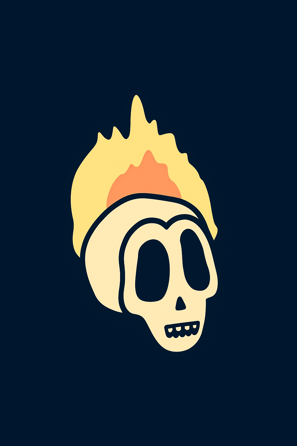Flaming Skull Illustration